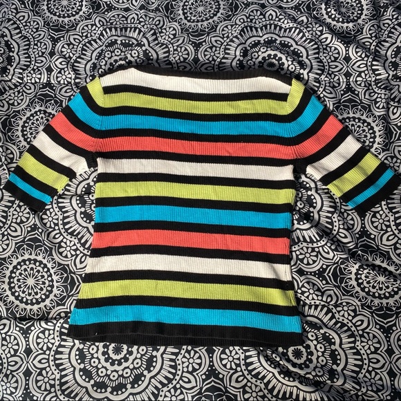 Meg Allen Multi colored striped sweater shirt - Picture 1 of 5